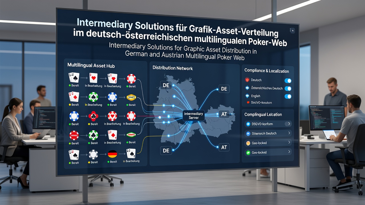 Multilingual poker interface showing German and Austrian graphic asset variations side by side